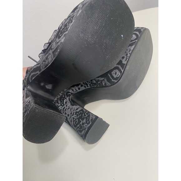 GOTHIKA-53 BLACK & SILVER NUBUCK MARY JANE HEELS Goth Vampire Whimsygoth Punk 7 - Picture 11 of 11